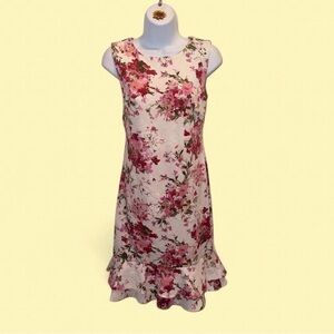 Shelby & Palmer Floral Midi Dress - Pink and White